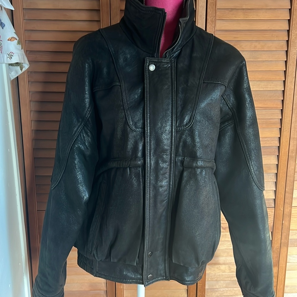 U2 Wear Me Out vintage leather jacket size m black lining.